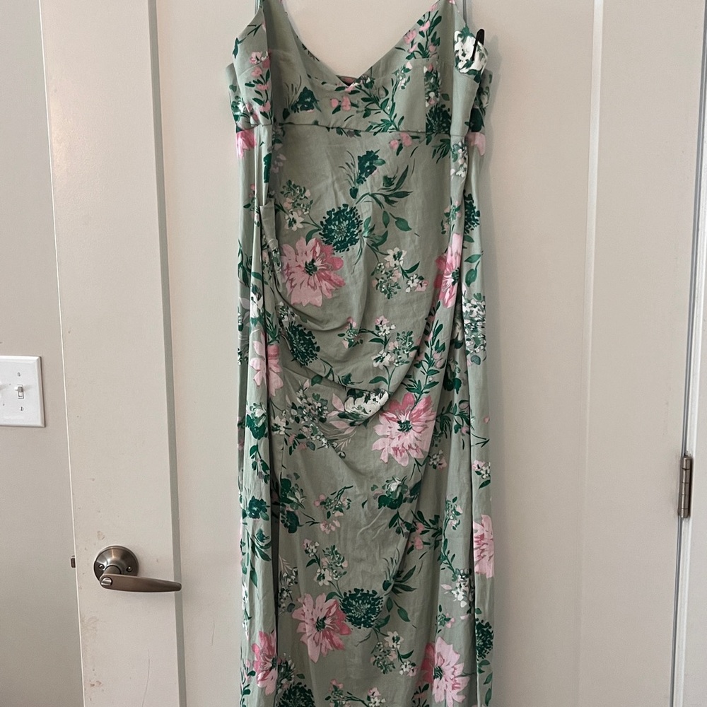 Floral Green and Pink Dress